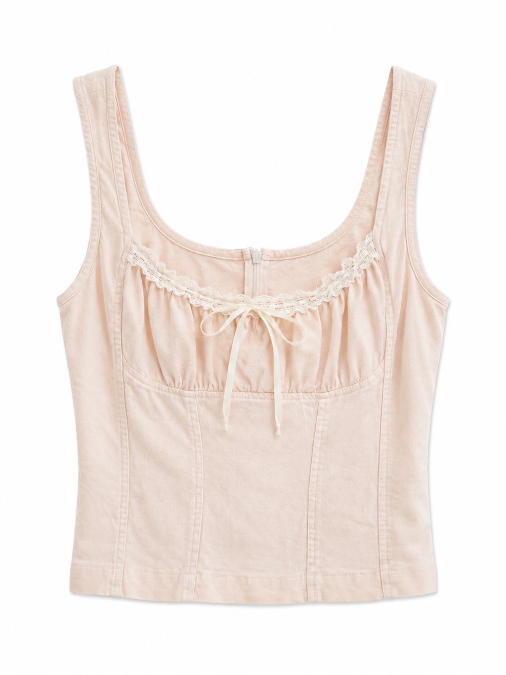 BDG Lace-Trim Tank Top in Light Blush